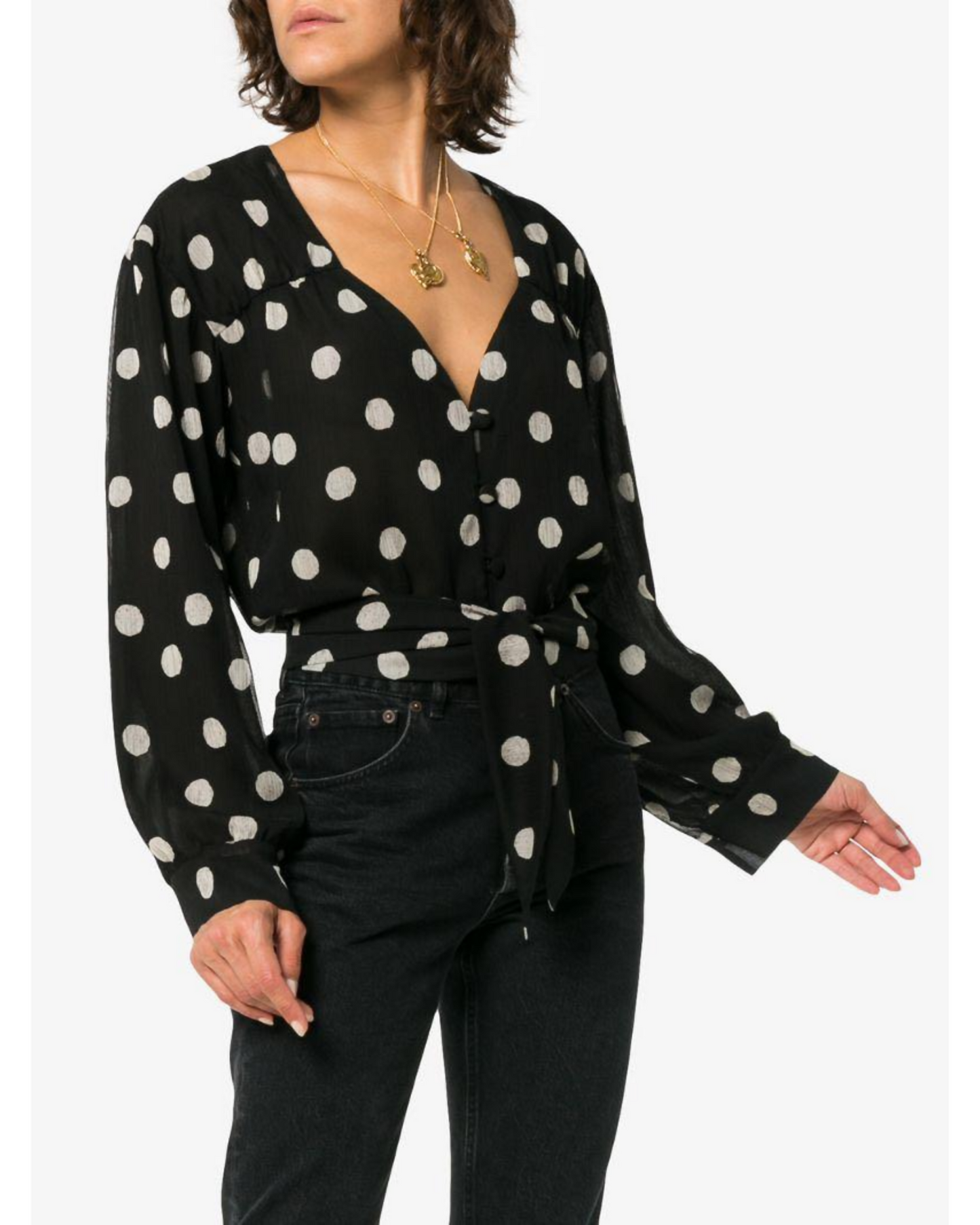 Amulet Polka Dot Chiffon Blouse