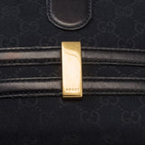 Black GG canvas horsebit chain handbag with leather trim and gold-tone hardware detail — Gucci | Endless UAE