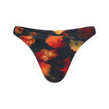 Soleil Orange Tie Dye High Leg Bikini Bottoms