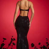 Kassie Embellished Cut-Out Halterneck Gown