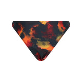 Soleil Orange Tie Dye High Leg Bikini Bottoms