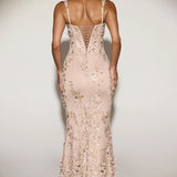 Vasanta Embellished Appliqué Soft-Scoop Corset Gown