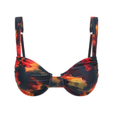 Soleil Orange Tie Dye Adjustable Bikini Top