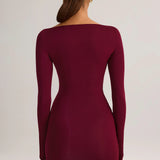 Eska Modal Draped Long-Sleeve Mini Dress