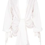 Paige White Draped Cotton Shirt