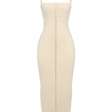 Mia Ecru Halter Maxi Dress