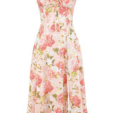 Carmen Peony Print Cotton Bustier Sundress