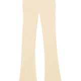 Cream ribbed knit flare pants with high waist and fitted silhouette — Courrēges | Endless UAE