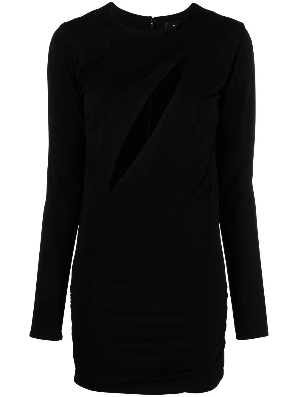 Black cut-out long sleeve dress with diagonal chest opening — Versace | Endless UAE