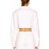 White 4G Jacquard Denim Cropped Jacket — Givenchy | Endless UAE