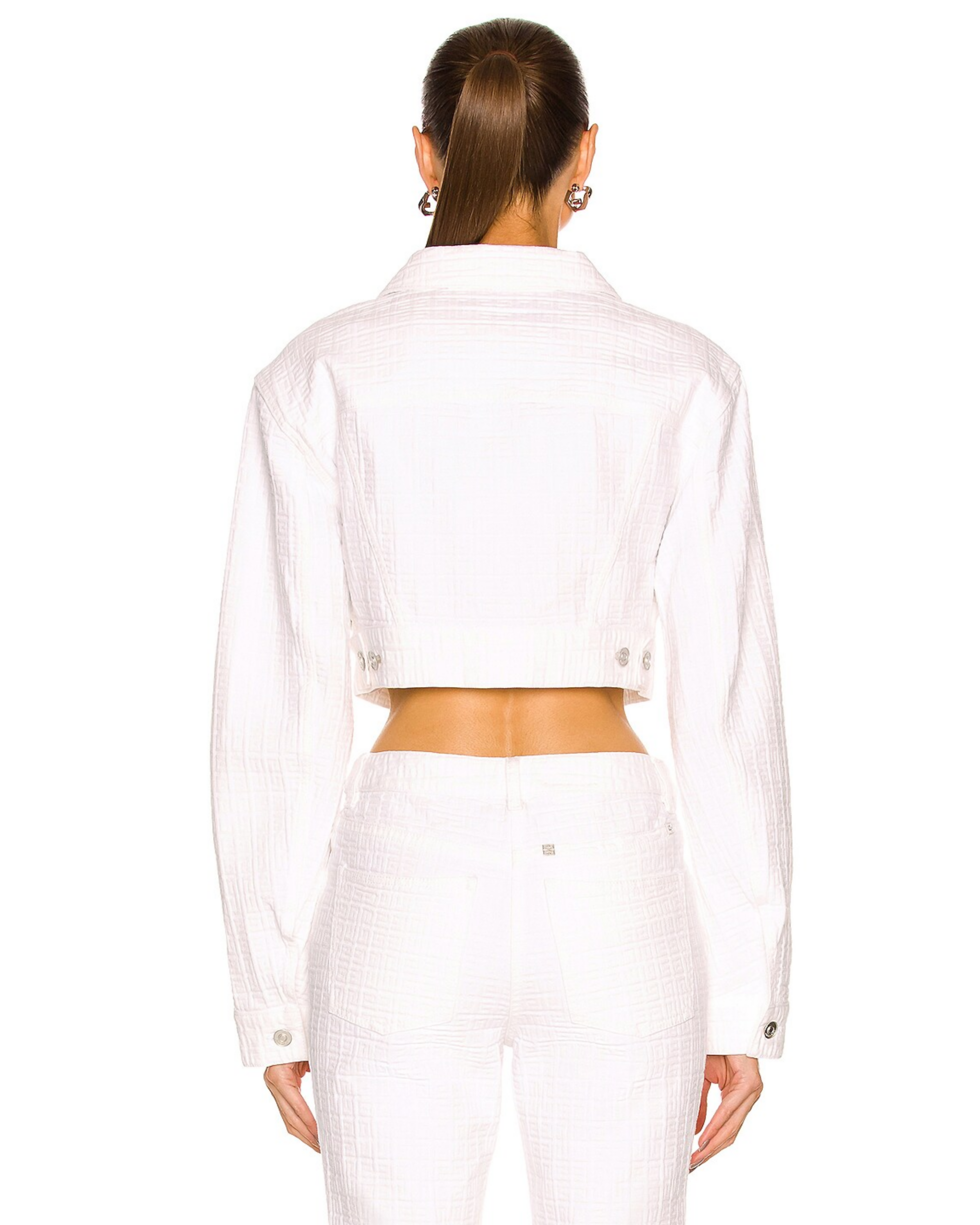 White 4G Jacquard Denim Cropped Jacket — Givenchy | Endless UAE