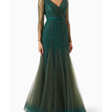 Sequin Bead Tulle Gown