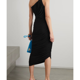 Diana One-shoulder Ruched Stretch-jersey Gown