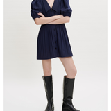 Pleated Dress With Collar