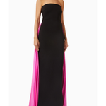 Black strapless maxi dress with vibrant pink side panels — Solace London | Endless UAE