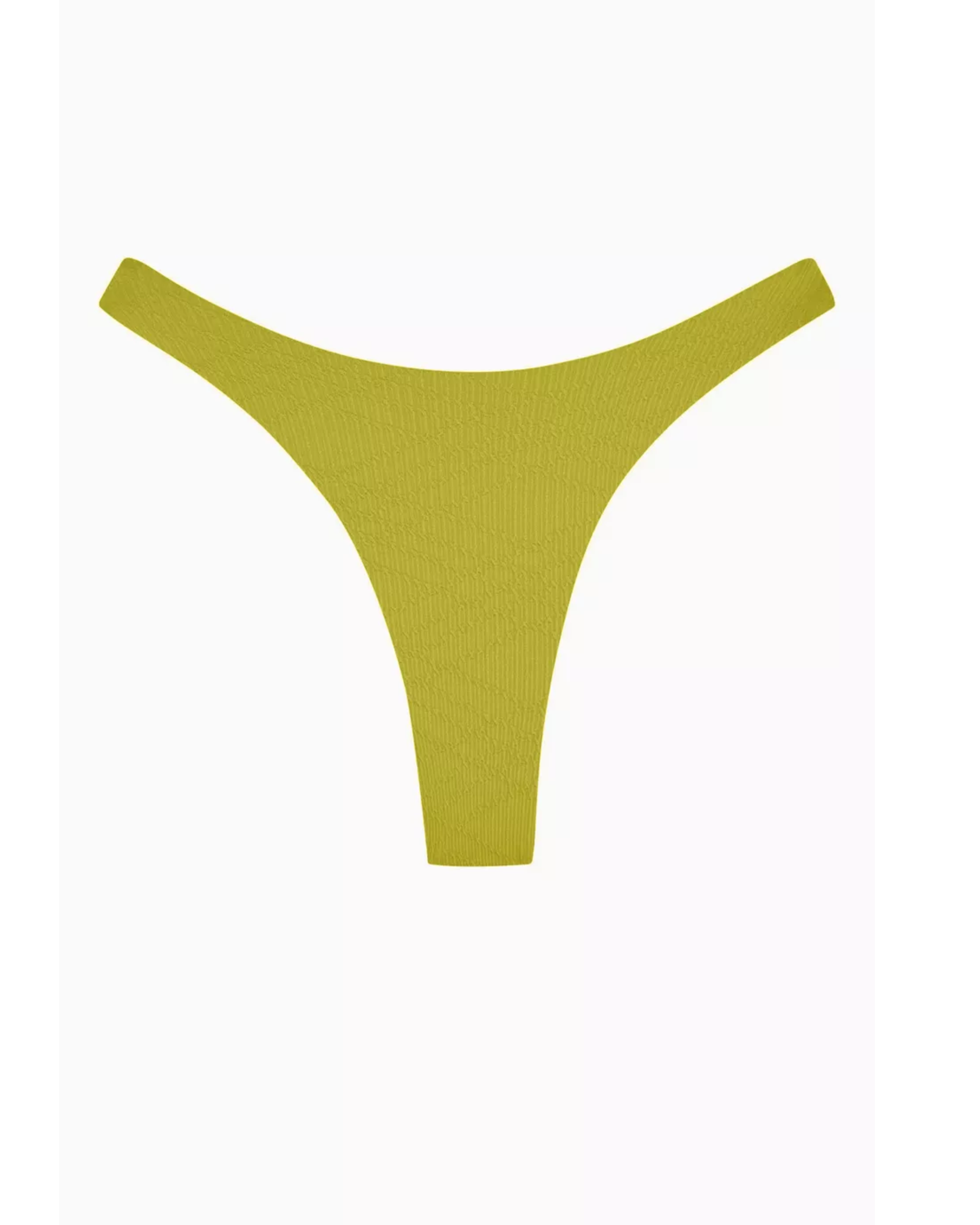Chartreuse ribbed bikini bottom in minimal coverage G-string style — Monday Swimwear | Endless UAE