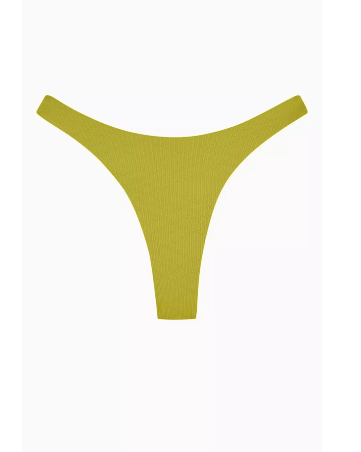 Chartreuse ribbed bikini bottom in minimal coverage G-string style — Monday Swimwear | Endless UAE