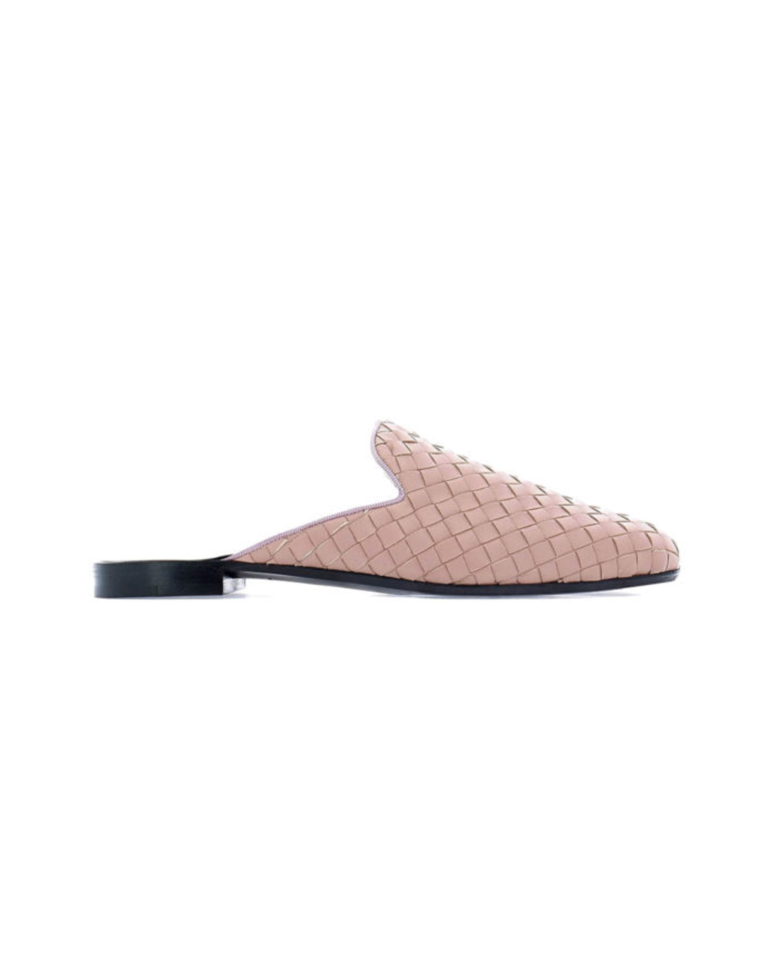 Fiandra Intrecciato Nappa Slippers in pink with black heel — Bottega Veneta | Endless UAE