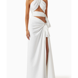 White halter maxi dress with cutout details and side slit — Bronx & Banco | Endless UAE