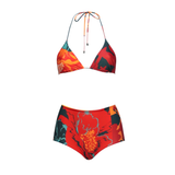 Red Abstract Bikini