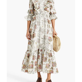 Ruffled Floral Cotton Maxi Dress
