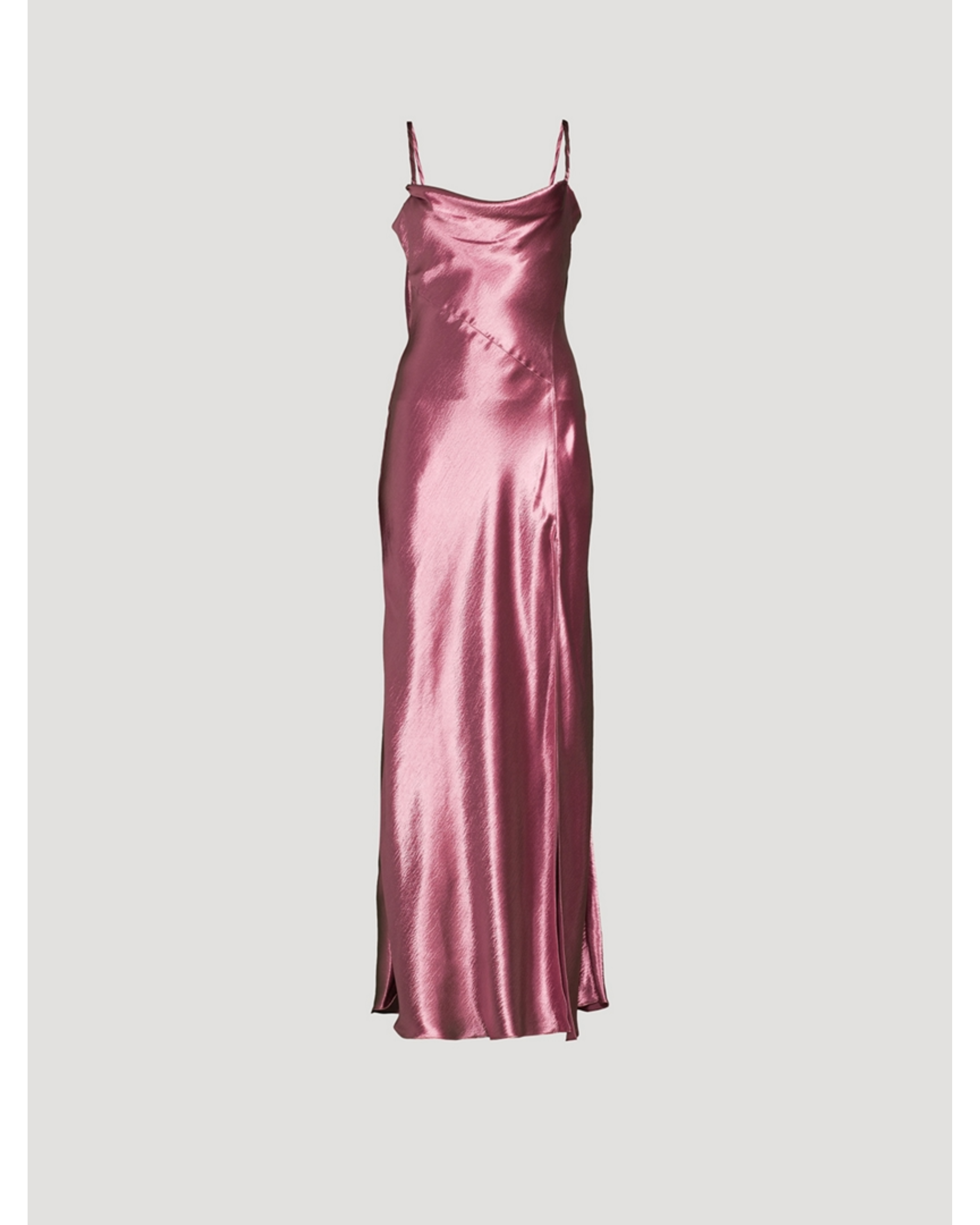 Nadine Satin Slip Dress in mauve, cowl neckline, thin straps — LoveShackFancy | Endless UAE