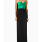 Strapless Maxi Gown in Silk Taffeta & Stretch Crepe
