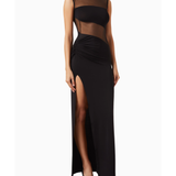 Nelumbo Sheer-panel Maxi Dress