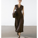 Flowing Pleated Midi Dress