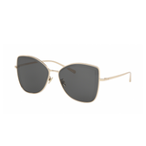Gold cat-eye sunglasses with dark gray lenses and thin metal frames — Chanel | Endless UAE