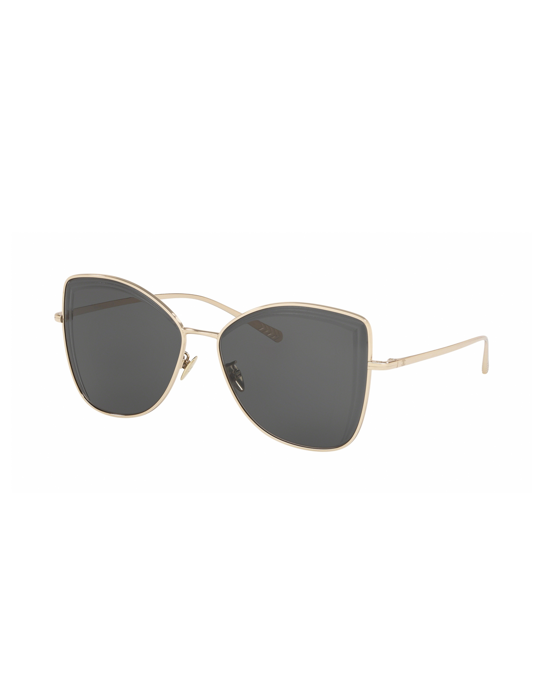 Gold cat-eye sunglasses with dark gray lenses and thin metal frames — Chanel | Endless UAE