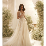 Agnes Dress in ivory with delicate lace bodice and flowing tulle skirt — Ria Tener | Endless UAE