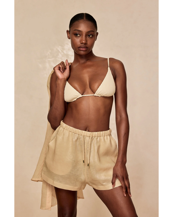 Tuscany Short in cream linen by Monday Swimwear — Monday Swimwear | Endless UAE