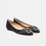 Hangisiflat Embellished Satin Ballet Flats