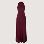 Burgundy sleeveless hooded maxi dress in Tencel Lyocell blend jersey — St Agni | Endless UAE