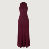 Burgundy sleeveless hooded maxi dress in Tencel Lyocell blend jersey — St Agni | Endless UAE