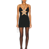 Embellished Star Cutout Mini Dress