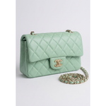 Mint green quilted Mini Classic Flap with gold chain strap and CC turn-lock — Chanel | Endless UAE