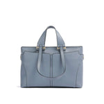 Blue leather tote bag with dual handles and structured design — Piquadro | Endless UAE