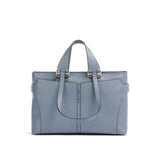 Blue leather tote bag with dual handles and structured design — Piquadro | Endless UAE
