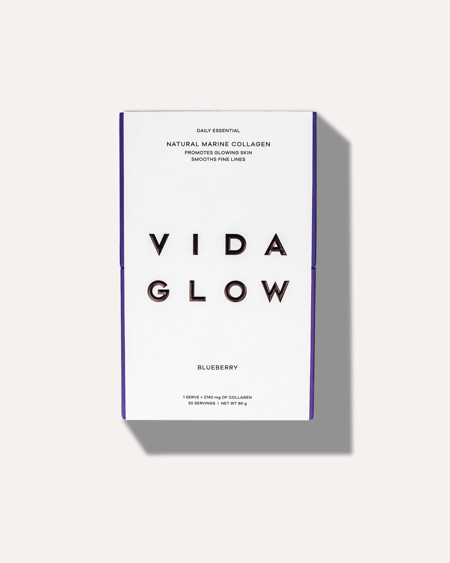 Vida Glow Natural Marine Collagen Blueberry sachets box for glowing skin — Vida Glow | Endless UAE