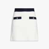 Button-Embellished Cotton Mini Skirt