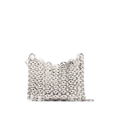 Silver chainmail nano shoulder bag with scalloped edge detail — Rabanne | Endless UAE