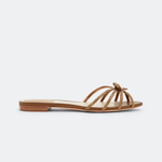 Strass flat sandals with embellished bow detail in cream and gold — Rene Caovilla | Endless UAE