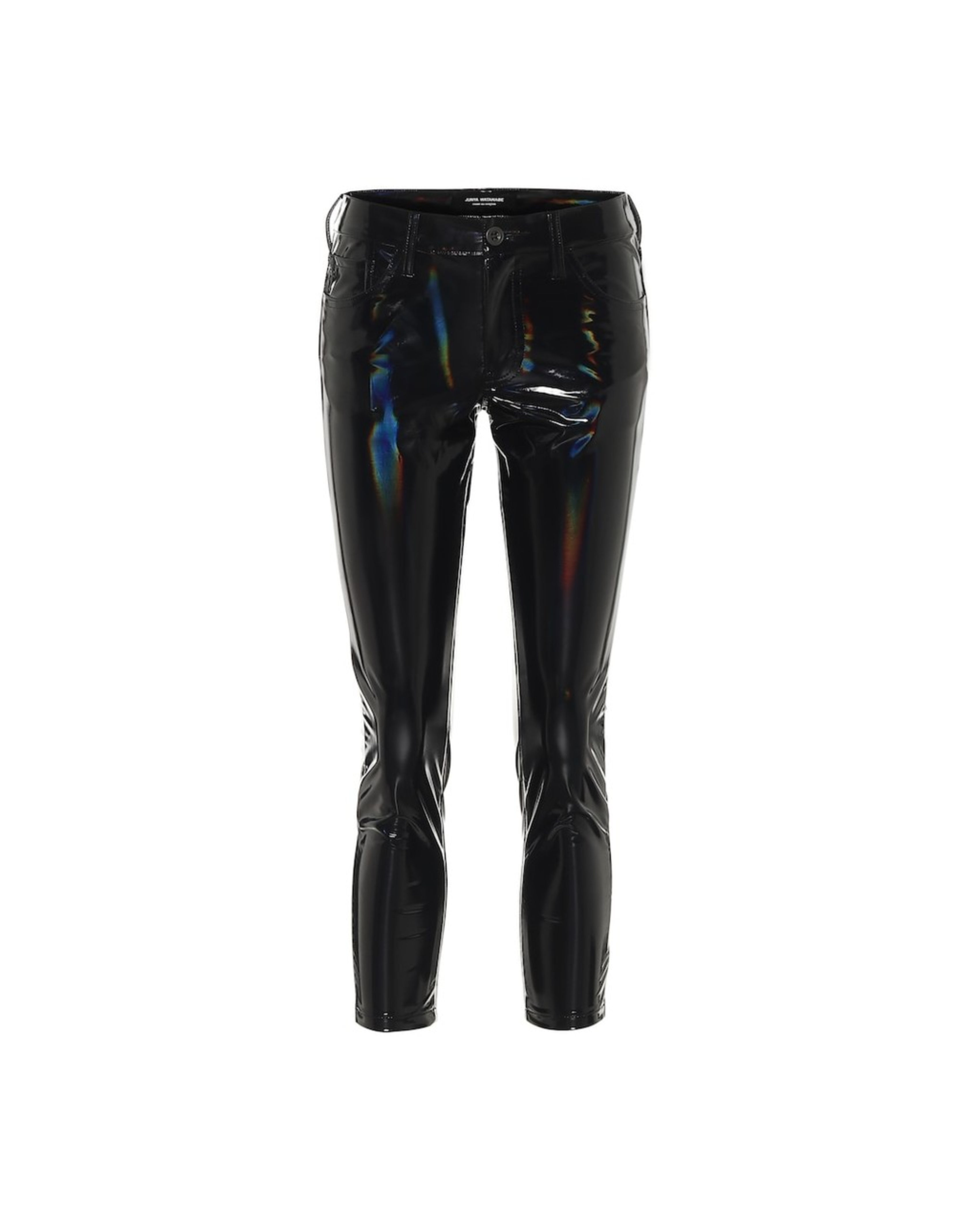 High-rise skinny PVC pants in black — Junya Watanabe | Endless UAE
