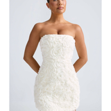 Azaelea Floral-Appliqué Bandeau A-Line Mini Dress