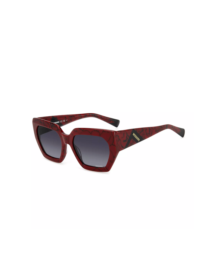 Red tortoiseshell oversized cat-eye sunglasses with gradient lenses and gold branding — Missoni | Endless UAE