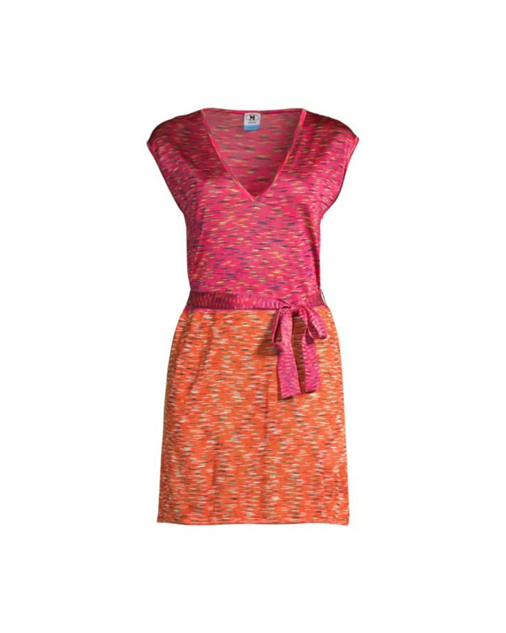 Belted Colorblock Spacedye Tunic in Pink and Orange — Missoni | Endless UAE