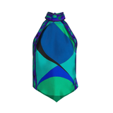 Colorblocked Silk Twill Halter Top