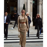 The Melissa Gold Maxi Skirt